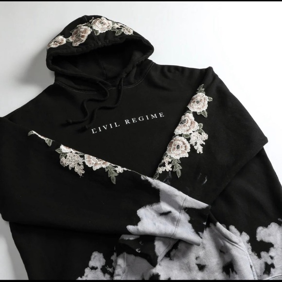 Civil Regime Limited Edition Joker Vault Collection White Rose Embroider Hoodie - Picture 3 of 7